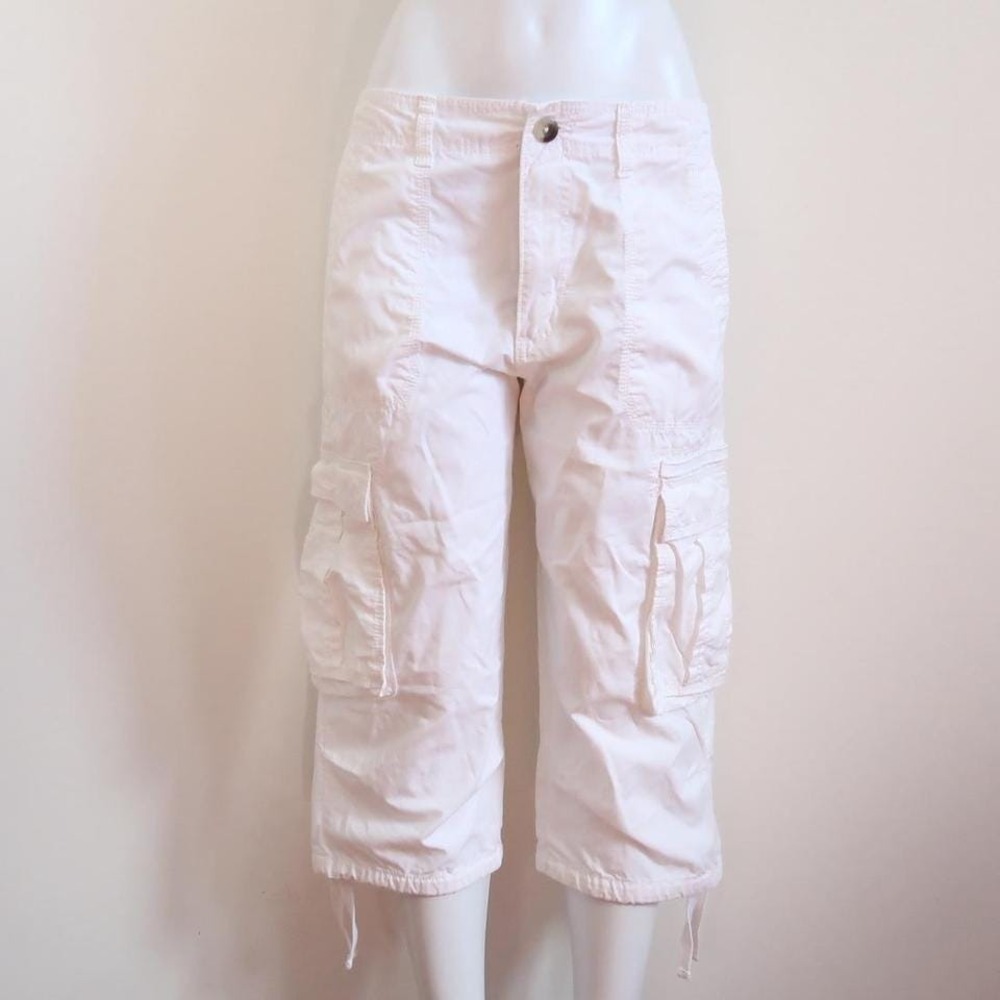 y2k old navy white cargo capri pants low rise